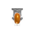 4"x2" Ergonomic Caster – USA Kingpinless Rig, MAX-Efficiency Orange Poly Wheel, Swivel Lock