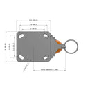 4"x2" Ergonomic Caster – USA Kingpinless Rig, MAX-Efficiency Orange Poly Wheel, Swivel Lock