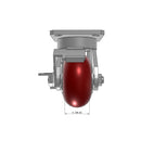 4"x2" Ergonomic Caster – USA Kingpinless Rig, MAX-Efficiency Maroon Poly Wheel, Side Brake
