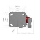 4"x2" Ergonomic Caster – USA Kingpinless Rig, MAX-Efficiency Maroon Poly Wheel, Side Brake