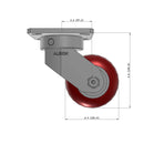 4"x2" Ergonomic Caster – USA Kingpinless Rig, MAX-Efficiency Maroon Poly Wheel