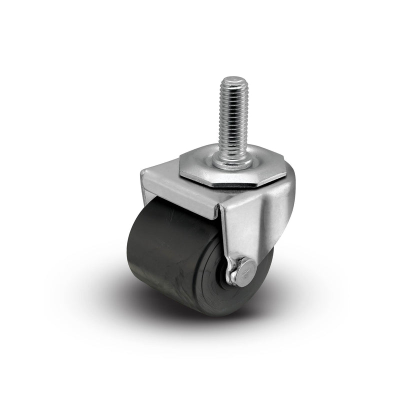 1.4375" Low-Profile Polyolefin Caster with 1/2"x1.5" Thread