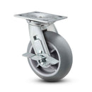 4"x2" Thermo-Rubber (Donut) Precision Ball Bearing Side-Lock Caster with 4"x4.5" Plate