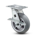 5"x2" Thermo-Rubber (Donut) Roller Bearing CAM-Brake Caster with 4"x4.5" Plate