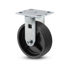 6"x2" Polypropylene HD Delrin Bearing Rigid Caster with 4"x4.5" Plate