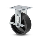 4"x2" Polypropylene HD Delrin Bearing Rigid Side-Lock Caster with 4"x4.5" Plate