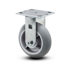 6"x2" Thermo-Rubber (Donut) Roller Bearing Rigid Caster with 4"x4.5" Plate