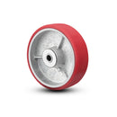 6" x 2" Polyurethane on Cast Iron Wheel with Roller Bearing