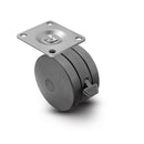 75mm High-Load Nylon Twin Wheel Caster with Brake and 2-3/16"x2-9/16" Plate