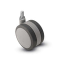 125mm High-Load Floor-Protective Grey Twin Wheel with 1/2"x1.5" Thread