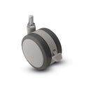 125mm High-Load Floor-Protective Grey Twin Wheel with Brake and 1/2"x1.5" Thread