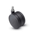 125mm High-Load Floor-Protective Black Twin Wheel with 1/2"-13UNCx1" Thread