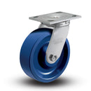 4"x2" USA-Rig Swivel Caster with Ergonomic Solid Blue Polyurethane Wheel
