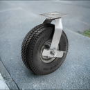 10" Brake Caster with Never-Flat Polyurethane Foam Wheel and 4"x4.5" Plate