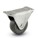 Main view of a Faultless Casters 2" x 1" wide wheel Rigid caster with 1-1/2" x 2-21/32" top plate, without a brake, Soft Rubber wheel and 90 lb. capacity part