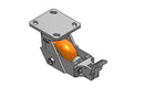 Kingpinless 4"x2" MAX-Efficiency Orange Caster with Face Brake and 4"x4.5" Plate