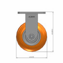 5"x2" Kingpinless Rigid Caster with MAX-Efficiency Orange Wheel