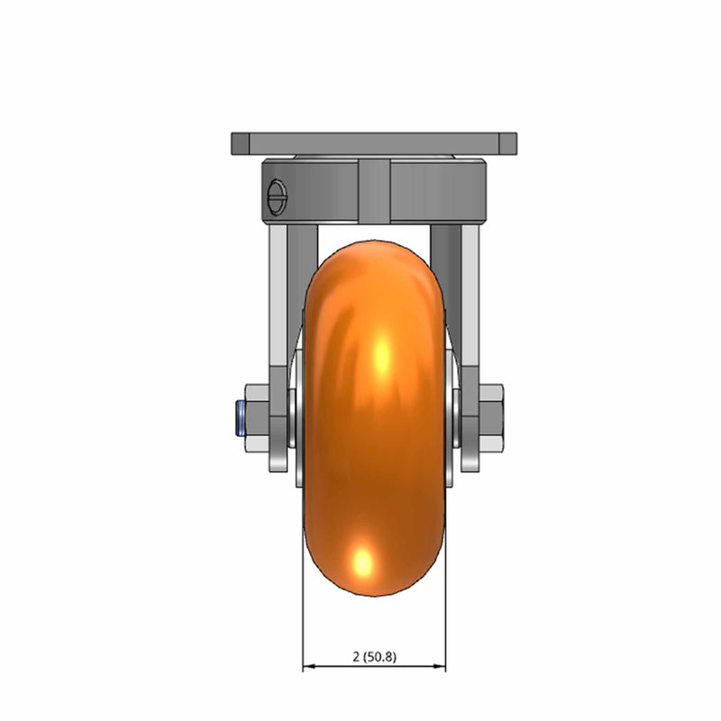 5"x2" Kingpinless Swivel Caster with MAX-Efficiency Orange Wheel