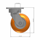 5"x2" Kingpinless Swivel Caster with MAX-Efficiency Orange Wheel