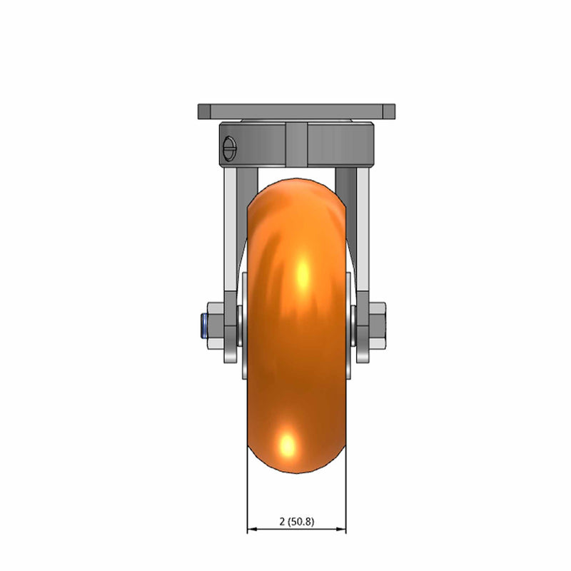 6"x2" Kingpinless Swivel Caster with MAX-Efficiency Orange Wheel