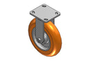 Kingpinless 8"x2" MAX-Efficiency Orange Rigid Caster with 4"x4.5" Plate