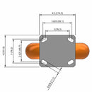 8"x2" Kingpinless Rigid Caster with MAX-Efficiency Orange Wheel