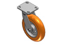 9.5" Height Kingpinless 8"x2" MAX-Efficiency Orange Caster with 4"x4.5" Plate