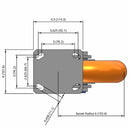 8"x2" Kingpinless Swivel Caster with MAX-Efficiency Orange Wheel