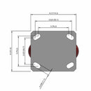 5"x2" Kingpinless Rigid Caster with MAX-Efficiency Maroon Wheel