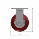 5"x2" Kingpinless Rigid Caster with MAX-Efficiency Maroon Wheel