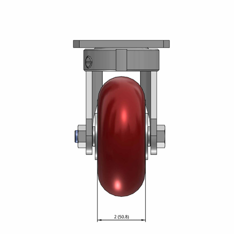 5"x2" Kingpinless Swivel Caster with MAX-Efficiency Maroon Wheel