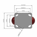 6"x2" Kingpinless Rigid Caster with MAX-Efficiency Maroon Wheel