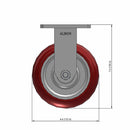 6"x2" Kingpinless Rigid Caster with MAX-Efficiency Maroon Wheel