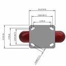 8"x2" Kingpinless Rigid Caster with MAX-Efficiency Maroon Wheel