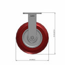 8"x2" Kingpinless Rigid Caster with MAX-Efficiency Maroon Wheel