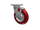 9.5" Height Kingpinless 8"x2" MAX-Efficiency Maroon Side-Lock Caster with 4"x4.5" Plate