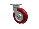 9.5" Height Kingpinless 8"x2" MAX-Efficiency Maroon Caster with 4"x4.5" Plate