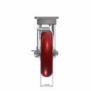 8"x2" Kingpinless Side Locking Caster with MAX-Efficiency Maroon Wheel