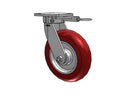 Kingpinless 8"x2" MAX-Efficiency Maroon Caster with 4"x4.5" Plate & Swivel Lock