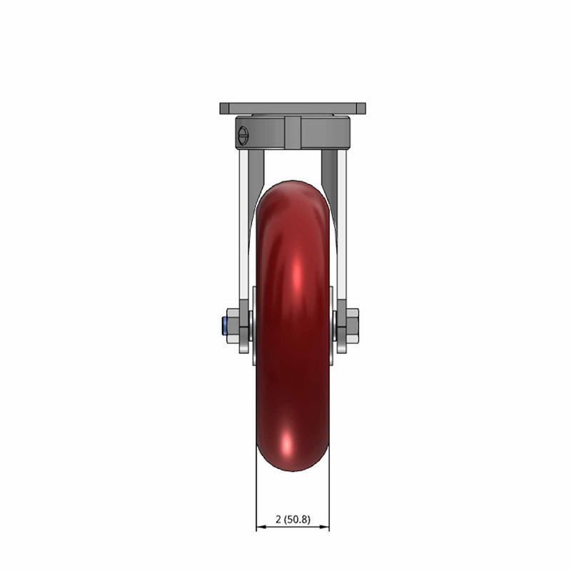 8"x2" Kingpinless Swivel Caster with MAX-Efficiency Maroon Wheel