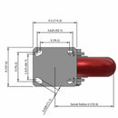 8"x2" Kingpinless Swivel Caster with MAX-Efficiency Maroon Wheel