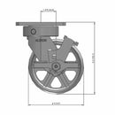5"x2" Kingpinless Side Locking Caster with Heavy-Duty Cast Iron Wheel