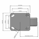 5"x2" Kingpinless Swivel Caster with Heavy-Duty Cast Iron Wheel