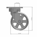 5"x2" Kingpinless Swivel Caster with Heavy-Duty Cast Iron Wheel