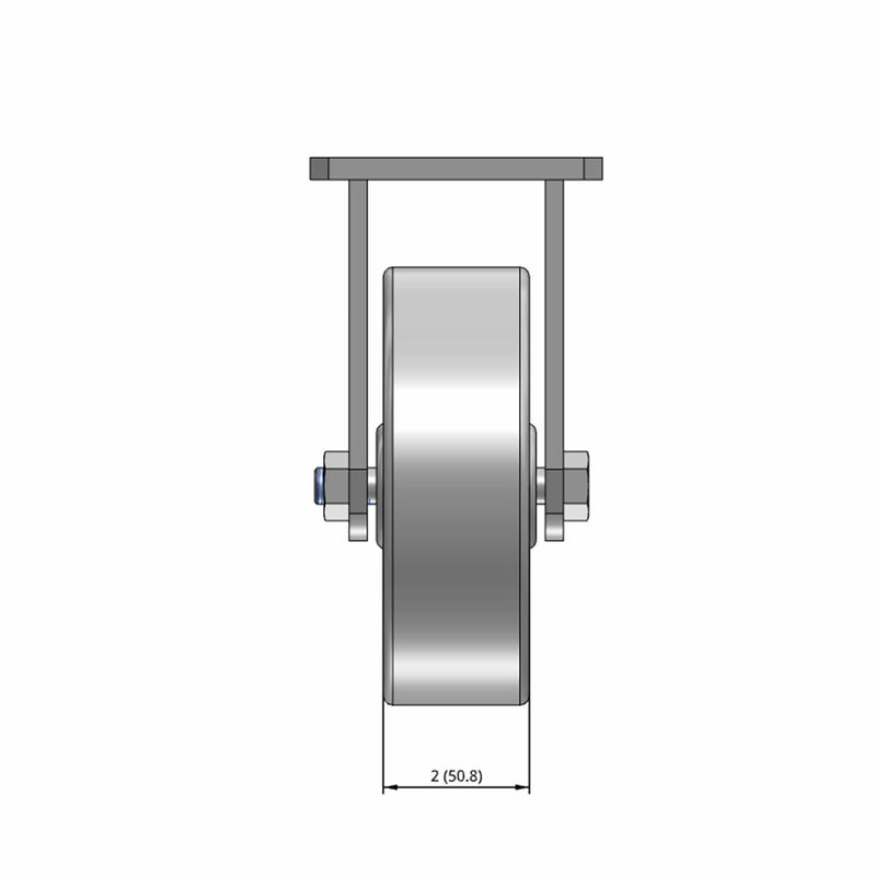 6"x2" Kingpinless Rigid Caster with Heavy-Duty Cast Iron Wheel