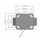 6"x2" Kingpinless Rigid Caster with Heavy-Duty Cast Iron Wheel