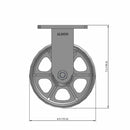 6"x2" Kingpinless Rigid Caster with Heavy-Duty Cast Iron Wheel