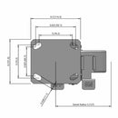 6"x2" Kingpinless Side Locking Caster with Heavy-Duty Cast Iron Wheel