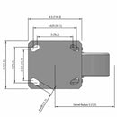 6"x2" Kingpinless Swivel Caster with Heavy-Duty Cast Iron Wheel