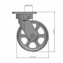 6"x2" Kingpinless Swivel Caster with Heavy-Duty Cast Iron Wheel